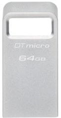 Kingston DataTraveler Micro, 64GB (DTMC3G2/64GB), strieborná