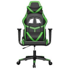 Vidaxl Masážna herná stolička čierna a zelená umelá koža