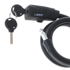 L-BRNO  Bezpečnostný zámok na bicykel - 150 cm, 2 kľúče, čierny