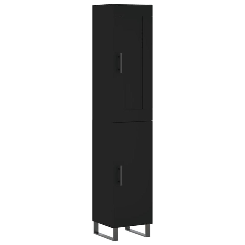 Vidaxl Vysoká skrinka čierna 34,5x34x180 cm spracované drevo