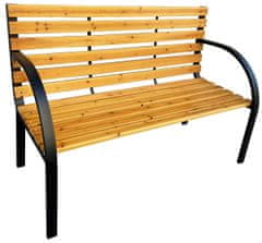 Bývaj s nami SK DALINA záhradná lavička, čierny kov / prírodné drevo