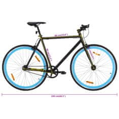 Petromila vidaXL Bicykel s pevným prevodom čierno-modrý 700c 59 cm
