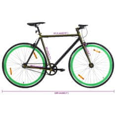 Petromila vidaXL Bicykel s pevným prevodom čierno-zelený 700c 55 cm