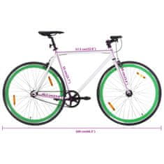 Petromila vidaXL Bicykel s pevným prevodom bielo-zelený 700c 55 cm