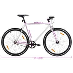 Vidaxl Bicykel s pevným prevodom bielo-čierny 700c 59 cm