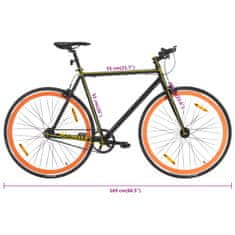 Petromila vidaXL Bicykel s pevným prevodom čierno-oranžový 700c 51 cm
