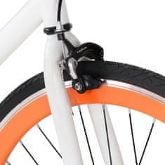 Vidaxl Bicykel s pevným prevodom bielo-oranžový 700c 55 cm