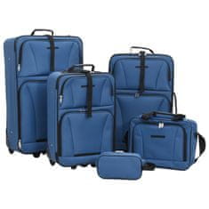 Petromila vidaXL 5-dielna sada cestovnej batožiny modrá látka
