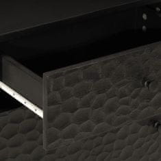 Petromila vidaXL Nočný stolík, čierny 50x33x60 cm, mangový masív