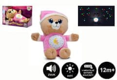 Teddies Medvedík ružový plyš 32cm na batérie so svetlom a zvukom v boxe 12m+