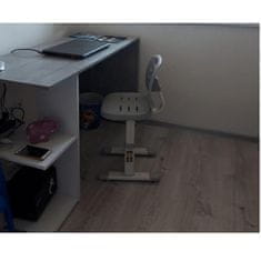 KONDELA PC stôl, betón/biely mat, ANDREO