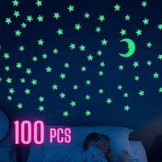 JOJOY® Svietiace nálepky do detskej izby hviezdne nebo (100 ks) | NIGHTSKY