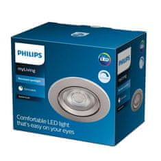 Philips LED Zapustené bodové svietidlo Philips SPARKLE SL261 8718699755621 5W 350lm 2700K IP20 niklové stmievateľné