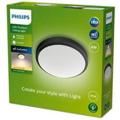 Philips Philips DORIS vonkajšie prisadené LED svietidlo 1x6W 600lm 2700K 22cm IP54, čierne