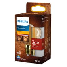 Philips Philips LED filament žiarovka E14 P45 6W (40W) 470lm 1800K nestmievateľná, jantárová