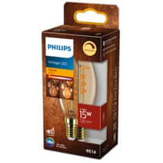 Philips Philips LED filament žiarovka E14 B35 2,5W (15W) 136lm 1800K stmievateľná, jantárová