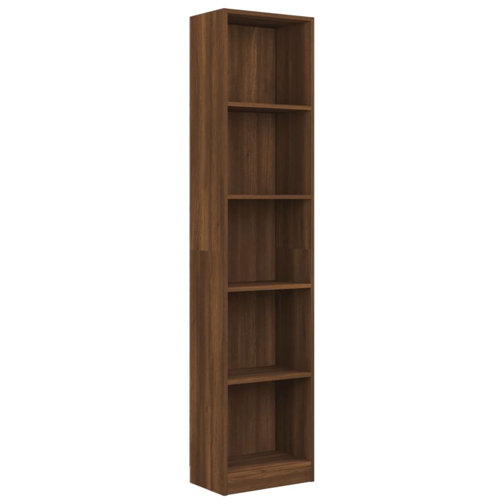 Vidaxl 5-poschodová knižnica hnedý dub 40x24x175 cm spracované drevo