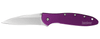 1660PUR LEEK - PURPLE vreckový nôž 7,5 cm, fialová, hliník 