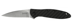 Kershaw 1660CF LEEK vreckový nôž s asistenciou 7,5 cm, Stonewash, uhlíkové vlákno