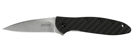 Kershaw 1660CF LEEK vreckový nôž s asistenciou 7,5 cm, Stonewash, uhlíkové vlákno