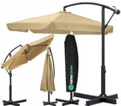 TopKing Veľký záhradný dáždnik s ramenom 350 x 250 cm