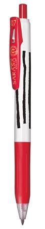 Zebra Gélové pero "Sarasa Clip", červená-pruh, 0,33 mm, stláčací mechanizmus, 48293