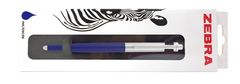 Zebra Guľôčkové pero "901", modrá, 0,24 mm, strieborný klip, kovové, modré telo, 83742