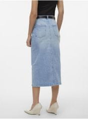 Vero Moda Svetlomodrá dámska džínsová midi sukňa Vero Moda Veri L