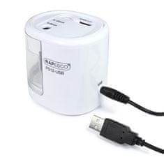 RAPESCO Stolové strúhadlo "PS12-USB", biela, 2 otvory, batéria/ USB, 1448