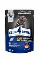 Club4Paws Premium Mokré krmivo pre psov - Kačica a moriak v omáčke 24x85 g