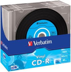 VERBATIM CDR DL Plus Vinyl 48x 80 minut slim 10