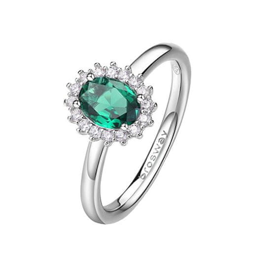 Brosway Elegantný strieborný prsteň Fancy Life Green FLG71