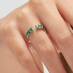 Brosway Blyštivý otvorený prsteň Fancy Life Green FLG10 (Obvod M (53 - 55 mm))
