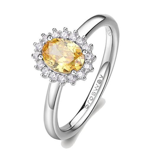 Brosway Elegantný strieborný prsteň Fancy Energy Yellow FEY65