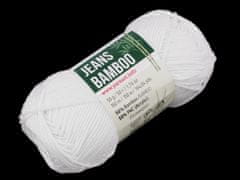 Bamboo Pletacia priadza Jeans 50 g - (101) biela