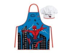 BrandMac Modrá zástera pre deti s čiapkou Spiderman