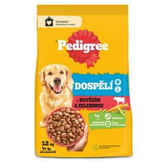 Pedigree granule s hovädzím so zeleninou pre dospelých psov 12 kg