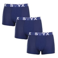 Styx 3PACK pánske boxerky športová guma tmavo modré (3G968) - veľkosť L