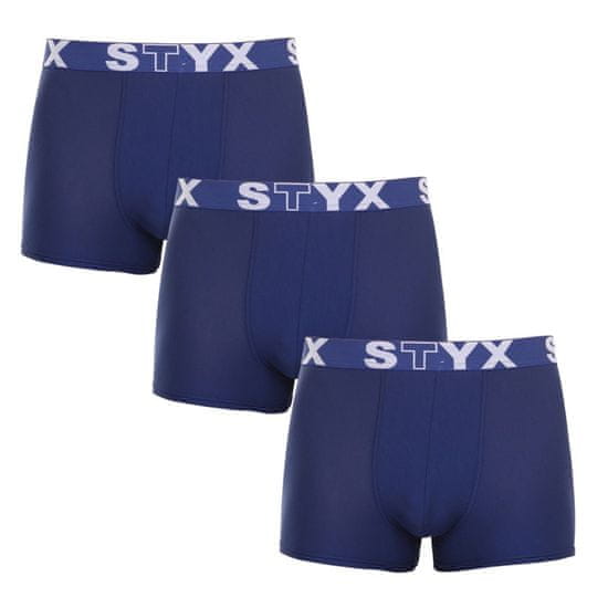 Styx 3PACK pánske boxerky športová guma tmavo modré (3G968)
