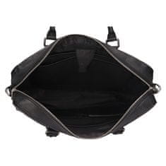 Lagen Pánska kožená taška na notebook 120621 BLACK