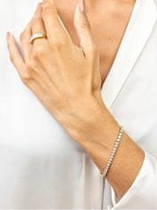 Marc Malone Blyštivý pozlátený prsteň so zirkónmi Leila White Ring MCR23061G (Obvod 57 mm)