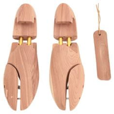 Vidaxl Napínač topánok s obuvákom EU 44-45 masívne cédrové drevo