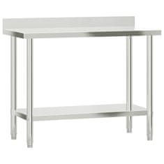 Vidaxl Kuchynský pracovný stôl s policou 110x55x120 cm nehrdzav. oceľ