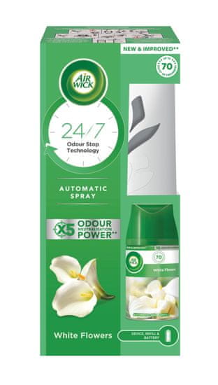 Air wick Automatický Spray komplet Biele kvety frézie 250 ml