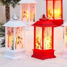 Netscroll Vianočný lampáš s príjemným svetlom a trblietkami (1+1 ZDARMA – biela a červená), LanternLights