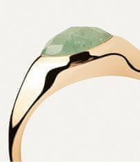 PDPAOLA Pozlátený prsteň Green Aventurine Nomad Vanilla AN01-A47 (Obvod 54 mm)