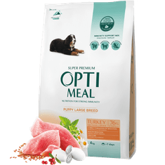 OptiMeal suché krmivo pre šteňatá veľkých plemien s morčacím mäsom 4 kg