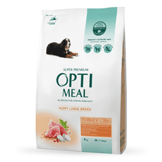 OptiMeal suché krmivo pre šteňatá veľkých plemien s morčacím mäsom 4 kg