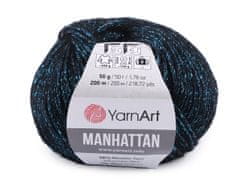 Manhattan Pletacia priadza 50 g - (908) čierna tyrkysová tmavá