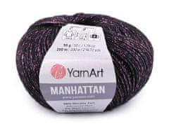 Manhattan Pletacia priadza 50 g - (906) čierna fialová